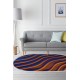Dekoreko Kaymaz Dijital Mutfak & Salon Halı  Toprak Saçaklı Oval Geometrik E5022 Renkli