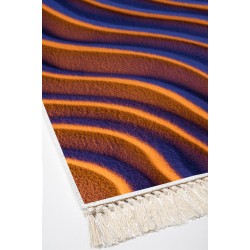 Dekoreko Kaymaz Dijital Mutfak & Salon Halı Luna Pamuk Saçaklı Geometrik E5022 Renkli