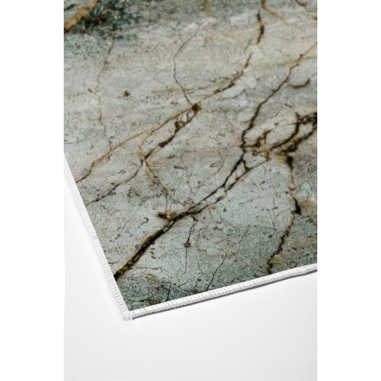 Dekoreko Kaymaz Dijital Mutfak & Salon Halı  Toprak Mermer E5031 Renkli