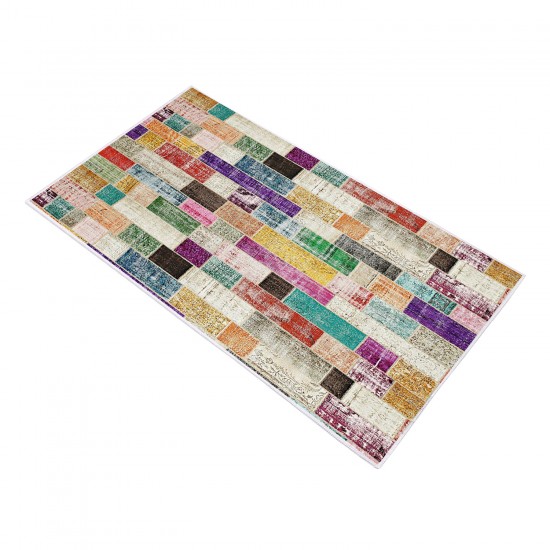 Exclusive Saray Dijital Halı Lana Patchwork Renkli