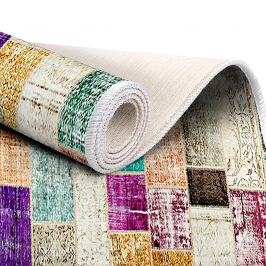 Exclusive Saray Dijital Halı Lana Patchwork Renkli