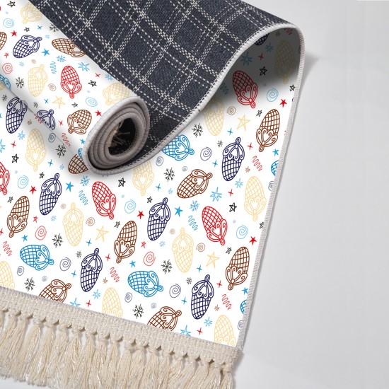 Dekoreko Kaymaz Taban Djt Klozet Takımı Luna Pamuk Saçaklı Çocuk AL5006 Beyaz