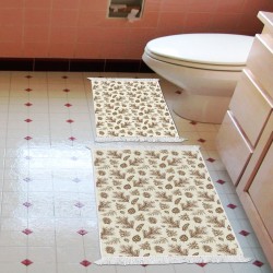 Dekoreko Kaymaz Taban Djt Klozet Takımı  Toprak Saçaklı Vintage AL5007 Bej