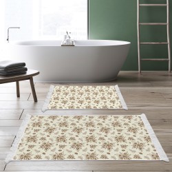 Dekoreko Kaymaz Taban Djt Klozet Takımı Saray Deri Saçaklı Vintage AL5008 Bej