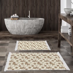 Dekoreko Kaymaz Taban Djt Klozet Takımı Saray Deri Saçaklı Vintage AL5009 Bej