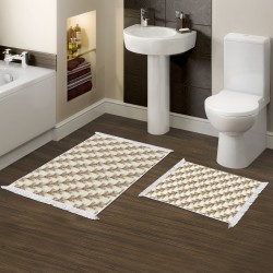 Dekoreko Kaymaz Taban Djt Klozet Takımı  Toprak Saçaklı Vintage AL5010 Bej