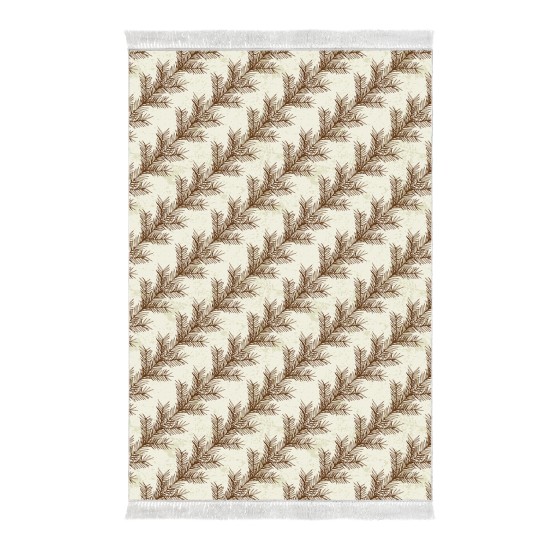 Dekoreko Kaymaz Taban Djt Klozet Takımı Luna Pamuk Saçaklı Vintage AL5010 Bej