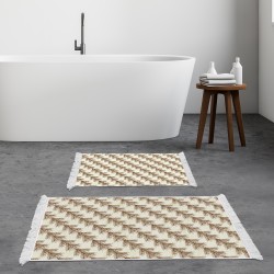 Dekoreko Kaymaz Taban Djt Klozet Takımı Luna Pamuk Saçaklı Vintage AL5010 Bej