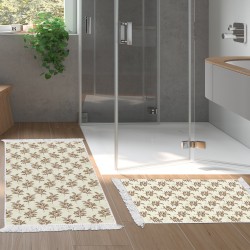 Dekoreko Kaymaz Taban Djt Klozet Takımı Saray Deri Saçaklı Vintage AL5011 Bej