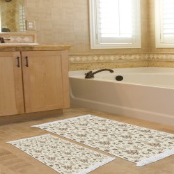 Dekoreko Kaymaz Taban Djt Klozet Takımı Saray Deri Saçaklı Vintage AL5012 Bej