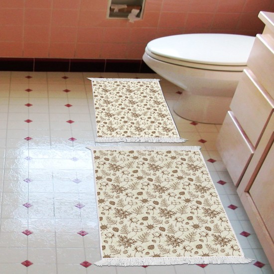 Dekoreko Kaymaz Taban Djt Klozet Takımı  Toprak Saçaklı Vintage AL5012 Bej