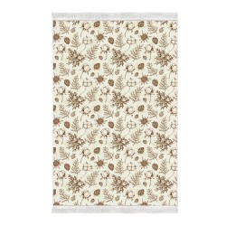 Dekoreko Kaymaz Taban Djt Klozet Takımı Luna Pamuk Saçaklı Vintage AL5012 Bej