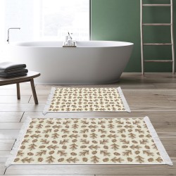 Dekoreko Kaymaz Taban Djt Klozet Takımı Saray Deri Saçaklı Vintage AL5013 Bej