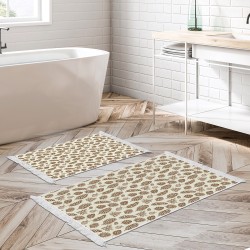 Dekoreko Kaymaz Taban Djt Klozet Takımı Luna Pamuk Saçaklı Vintage AL5014 Bej