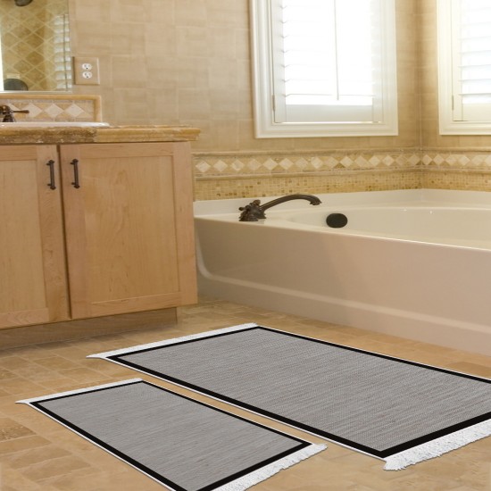 Dekoreko Kaymaz Taban Djt Klozet Takımı Saray Deri Saçaklı Dokuma Desen E5001 Kahve