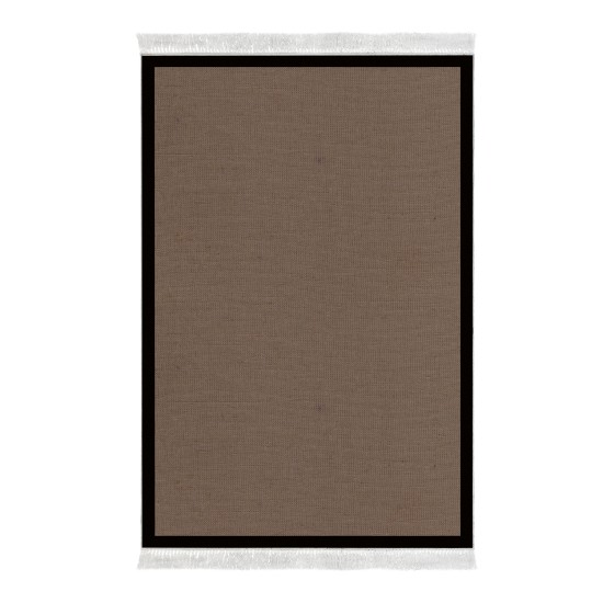 Dekoreko Kaymaz Taban Djt Klozet Takımı Saray Deri Saçaklı Dokuma Desen E5001 Koyu Kahve