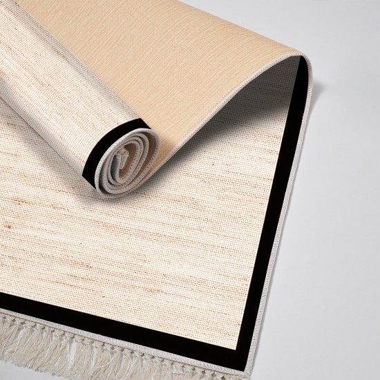 Dekoreko Kaymaz Taban Djt Klozet Takımı Saray Deri Saçaklı Dokuma Desen E5001 Açık Krem