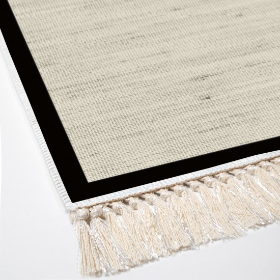 Dekoreko Kaymaz Taban Djt Klozet Takımı Saray Deri Saçaklı Dokuma Desen E5001 Bej Gri