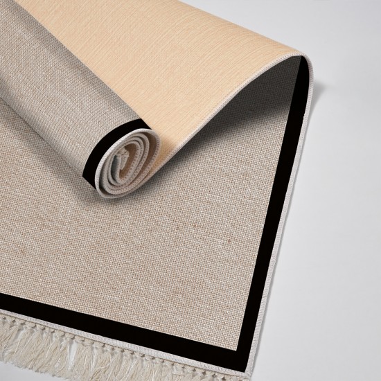 Dekoreko Kaymaz Taban Djt Klozet Takımı Saray Deri Saçaklı Dokuma Desen E5001 Taupe