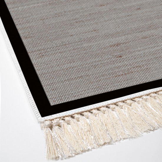 Dekoreko Kaymaz Taban Djt Klozet Takımı  Toprak Saçaklı Dokuma Desen E5001 Kahve