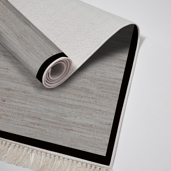 Dekoreko Kaymaz Taban Djt Klozet Takımı  Toprak Saçaklı Dokuma Desen E5001 Kahve