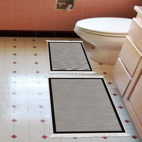 Dekoreko Kaymaz Taban Djt Klozet Takımı  Toprak Saçaklı Dokuma Desen E5001 Kahve