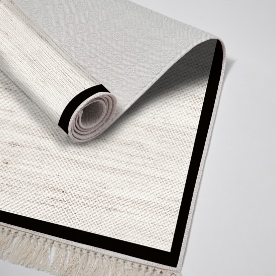 Dekoreko Kaymaz Taban Djt Klozet Takımı  Toprak Saçaklı Dokuma Desen E5001 Açık Bej