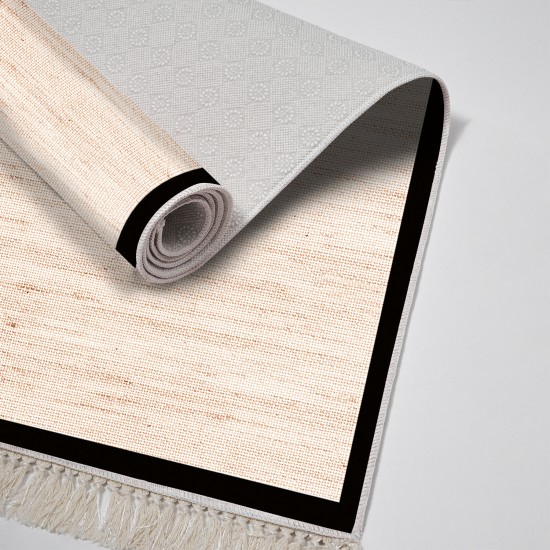 Dekoreko Kaymaz Taban Djt Klozet Takımı  Toprak Saçaklı Dokuma Desen E5001 Açık Krem