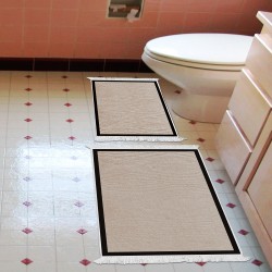 Dekoreko Kaymaz Taban Djt Klozet Takımı  Toprak Saçaklı Dokuma Desen E5001 Taupe