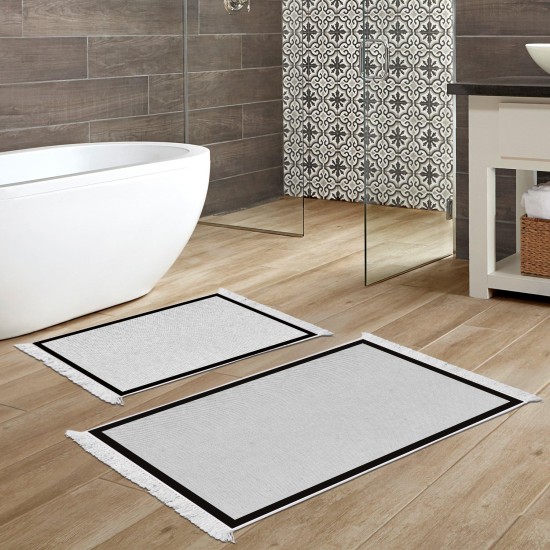 Dekoreko Kaymaz Taban Djt Klozet Takımı  Toprak Saçaklı Dokuma Desen E5001 Gri