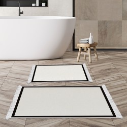 Dekoreko Kaymaz Taban Djt Klozet Takımı  Toprak Saçaklı Dokuma Desen E5001 Kırık Beyaz