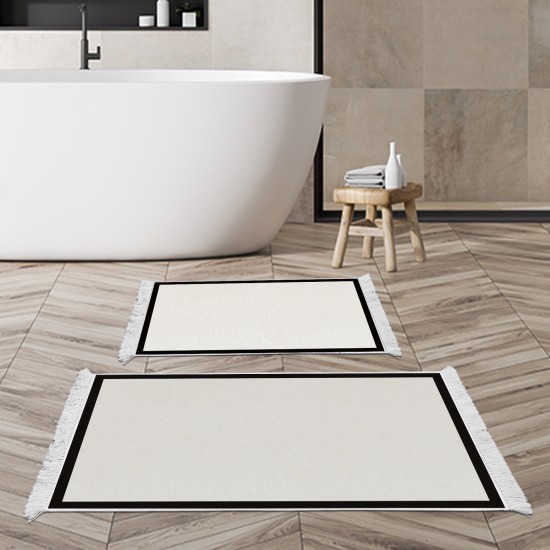 Dekoreko Kaymaz Taban Djt Klozet Takımı  Toprak Saçaklı Dokuma Desen E5001 Kırık Beyaz