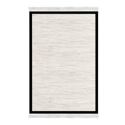 Dekoreko Kaymaz Taban Djt Klozet Takımı Luna Pamuk Saçaklı Dokuma Desen E5001 Açık Bej