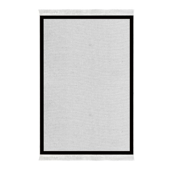 Dekoreko Kaymaz Taban Djt Klozet Takımı Luna Pamuk Saçaklı Dokuma Desen E5001 Gri