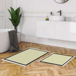 Dekoreko Kaymaz Taban Djt Klozet Takımı Saray Deri Saçaklı Dokuma Desen E5007 Açık Sarı Bej