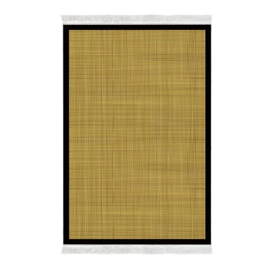 Dekoreko Kaymaz Taban Djt Klozet Takımı Saray Deri Saçaklı Dokuma Desen E5007 Altın Sarısı