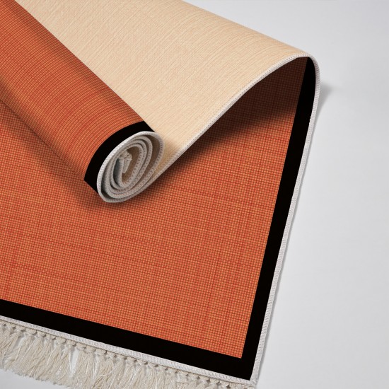 Dekoreko Kaymaz Taban Djt Klozet Takımı Saray Deri Saçaklı Dokuma Desen E5007 Kiremit