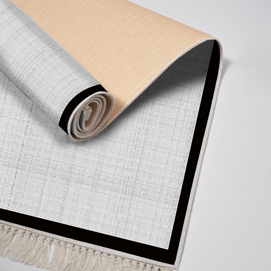 Dekoreko Kaymaz Taban Djt Klozet Takımı Saray Deri Saçaklı Dokuma Desen E5007 Açık Gri