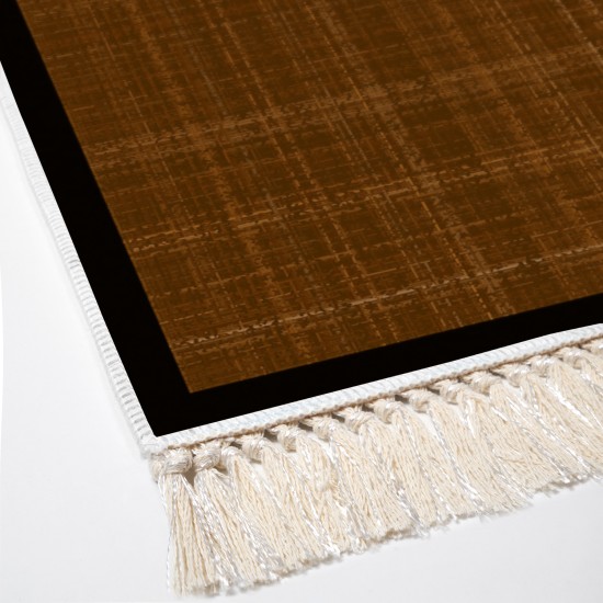 Dekoreko Kaymaz Taban Djt Klozet Takımı Saray Deri Saçaklı Dokuma Desen E5007 Koyu Kahve