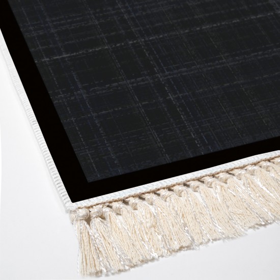 Dekoreko Kaymaz Taban Djt Klozet Takımı Saray Deri Saçaklı Dokuma Desen E5007 Antrasit