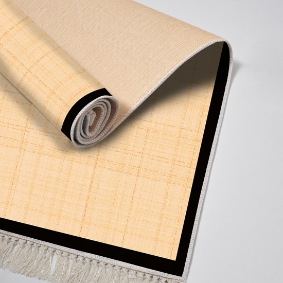 Dekoreko Kaymaz Taban Djt Klozet Takımı Saray Deri Saçaklı Dokuma Desen E5007 Açık Şeftali