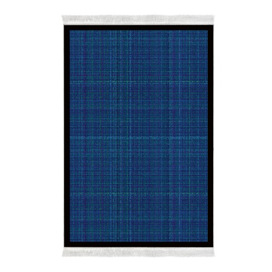 Dekoreko Kaymaz Taban Djt Klozet Takımı Saray Deri Saçaklı Dokuma Desen E5007 Koyu Mavi