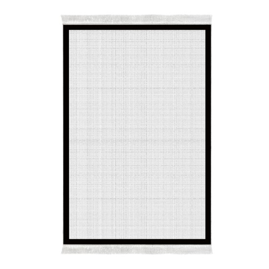 Dekoreko Kaymaz Taban Djt Klozet Takımı Saray Deri Saçaklı Dokuma Desen E5007 Gri Beyaz