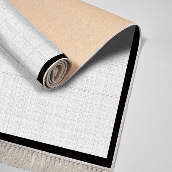 Dekoreko Kaymaz Taban Djt Klozet Takımı Saray Deri Saçaklı Dokuma Desen E5007 Gri Beyaz