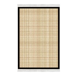 Dekoreko Kaymaz Taban Djt Klozet Takımı Saray Deri Saçaklı Dokuma Desen E5007 Bej Kahve