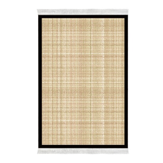 Dekoreko Kaymaz Taban Djt Klozet Takımı Saray Deri Saçaklı Dokuma Desen E5007 Bej Kahve