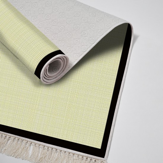 Dekoreko Kaymaz Taban Djt Klozet Takımı  Toprak Saçaklı Dokuma Desen E5007 Açık Sarı Bej