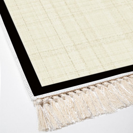 Dekoreko Kaymaz Taban Djt Klozet Takımı  Toprak Saçaklı Dokuma Desen E5007 Açık Krem