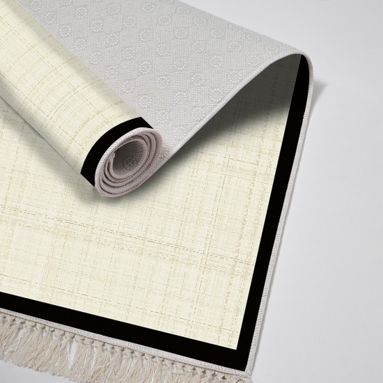 Dekoreko Kaymaz Taban Djt Klozet Takımı  Toprak Saçaklı Dokuma Desen E5007 Açık Krem