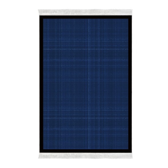 Dekoreko Kaymaz Taban Djt Klozet Takımı  Toprak Saçaklı Dokuma Desen E5007 Koyu Lacivert